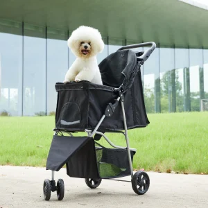 3 Wheels Foldable Pet Stroller for Small Dogs and Cats