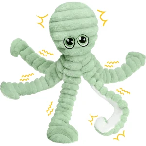 Octopus Design Pet Grinding Teeth Squeaky Plush Toy,