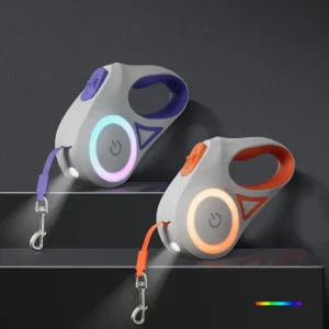 LED Luminous Dog Leash Automatic Retractable for Medium Dogs Outdoor Small Pet Traction Rope