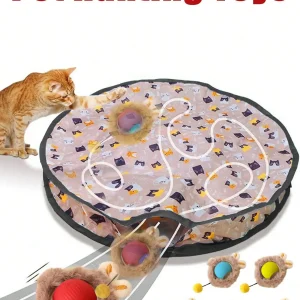 Cat Hunting Toy Set, Electric Cat Ball Toy With Lighting,USB Rechargeable